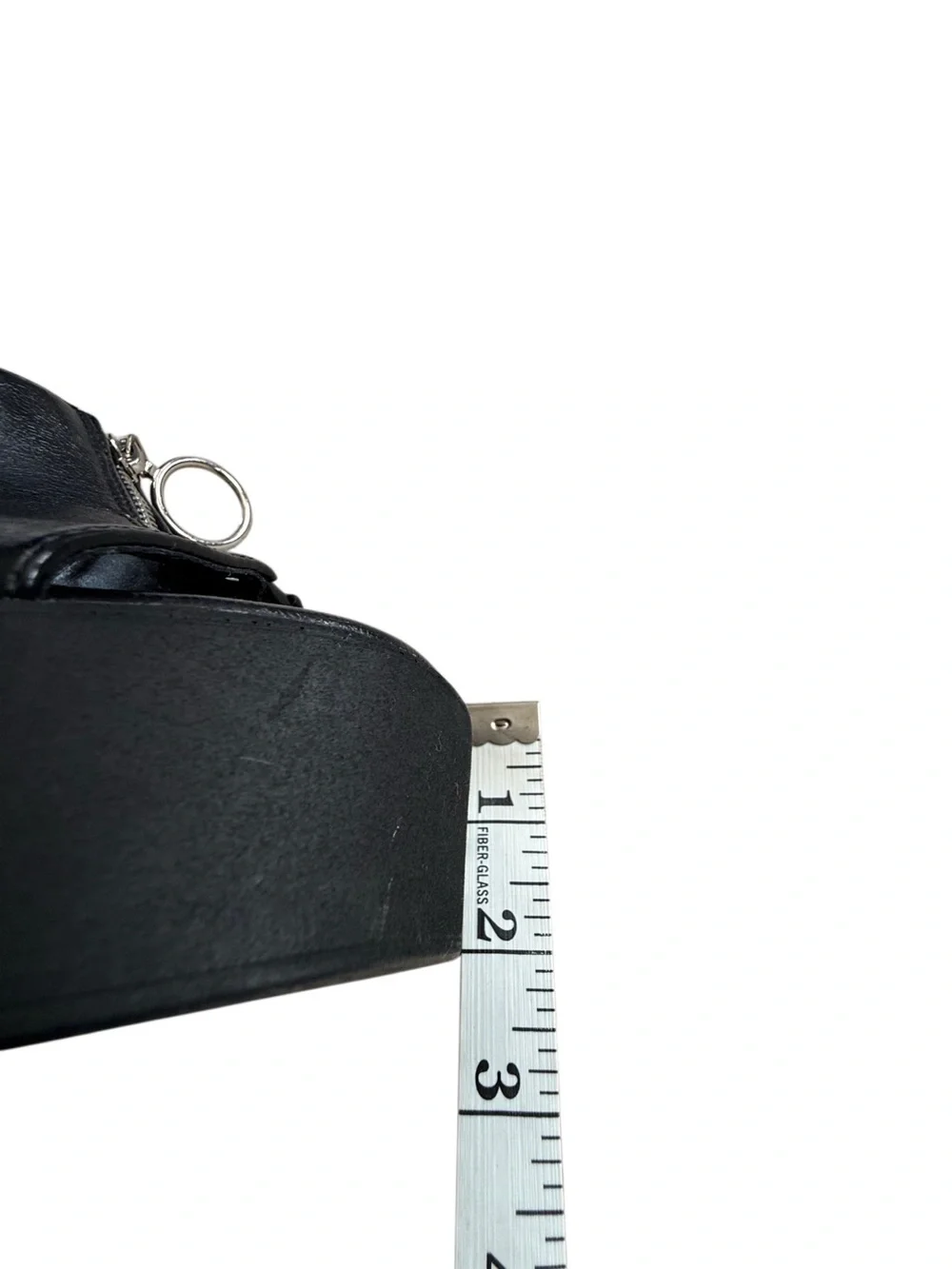 Y2K Chinese Laundry Black Platform Slide Wedges with Front Zip Accent Size 6